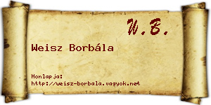 Weisz Borbála névjegykártya